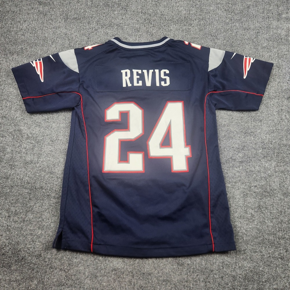 Nike New England Patriots Darrelle Revis 24 Youth Medium Navy Blue NFL Jersey